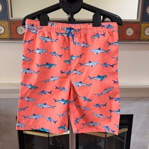 NWOT Lands’ End Shark Print Swim Shorts